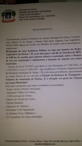 Municipalização do Trânsito é tema de debate na Câmara de Oeiras 5 1114
