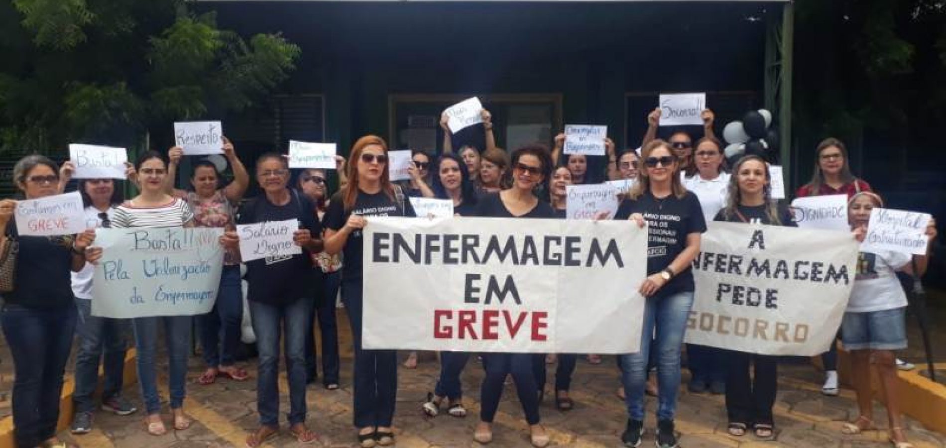 Enfermeiros do Hospital Regional Justino Luz continuam em greve e promovem manifestação 1 enfgre