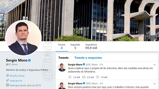 Moro cira conta no Twitter e chega a 100 mil seguidores em três horas 1 mora