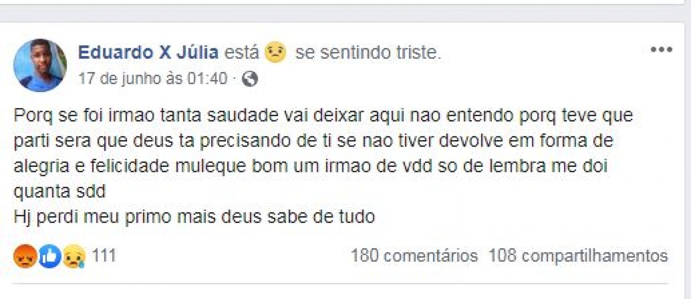 Jovem estupra e mata primo de 10 anos, posta homenagem em rede social e vai ao velório no RJ 2 estupro primo2