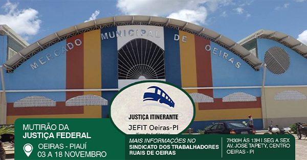 Justiça Federal Itinerante chega a Oeiras em novembro