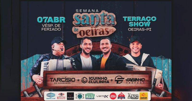Terraço Show trás para Oeiras Tarcísio do acordeon e Iguinho & Lulinha