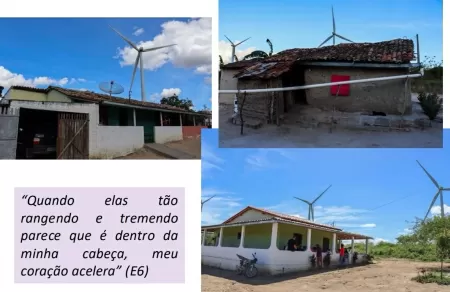 Imagens de apresentação da pesquisadora Wanessa mostra casas coladas a torres em Caetés (PE) Imagem: Reprodução/apresentação/Wanessa Gomes