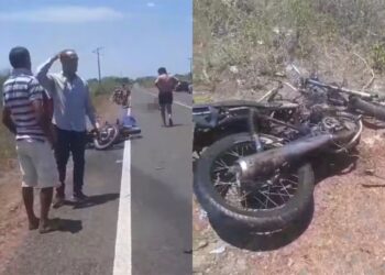 Acidente entre motos mata dois homens e fere menina gravemente na PI-223 — Foto: Reprodução/Redes Sociais