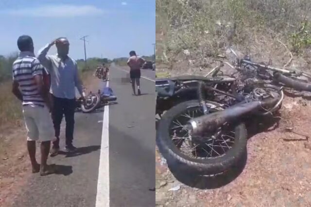 Acidente entre motos mata dois homens e fere menina gravemente na PI-223 — Foto: Reprodução/Redes Sociais