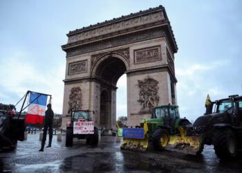 Protesto contra acordo de livre comércio UE-Mercosul, em Paris — Foto: Sarah Meyssonnier/Reuters