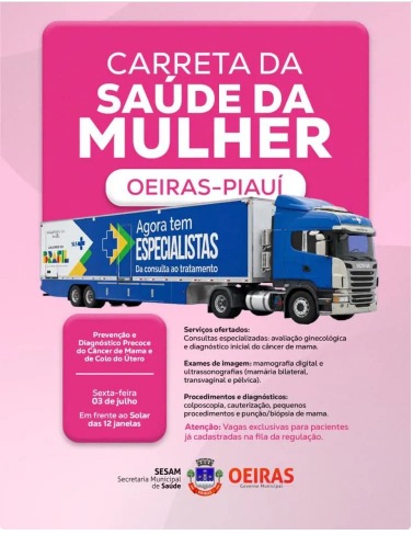 Oeiras recebe Carreta da Saúde da Mulher para ampliar atendimento especializado 1 WhatsApp Image 2026 07 01 at 16.59.07